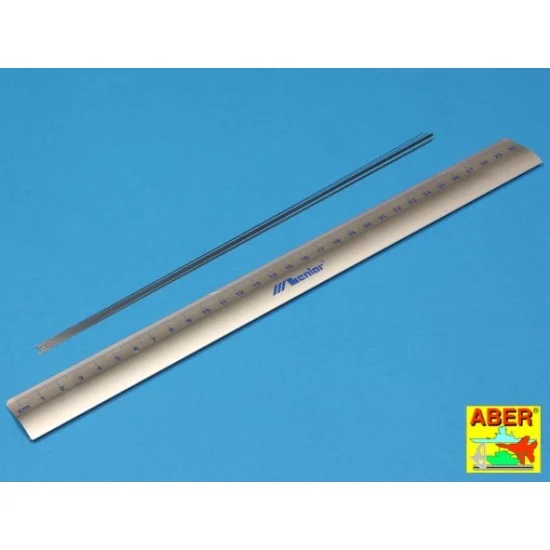 Aber SR03 Steel Round Rods 0.3mm (Length: 250mm, 12pcs) - Hobby Tools & Supplies