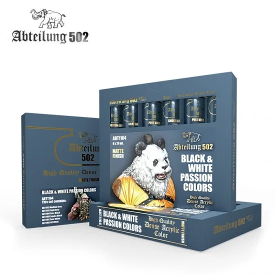 Abteilung 502 ABT1164 High Quality Dense Acrylic Paint Set - Black and White Passion
