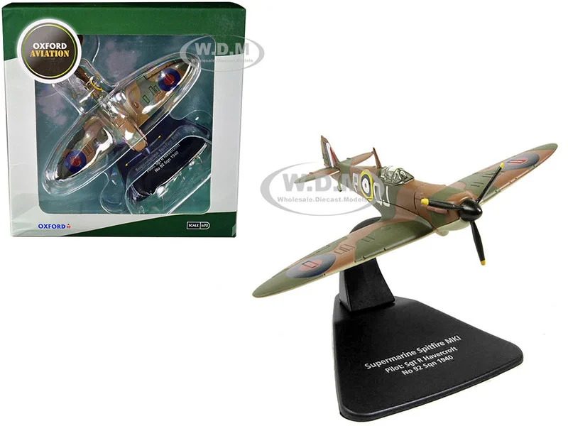 Supermarine Spitfire MK1 SGT R. Havercroft No 92 Sqn 1940 1/72 Diecast Model Airplane by Oxford Diecast - Military Models