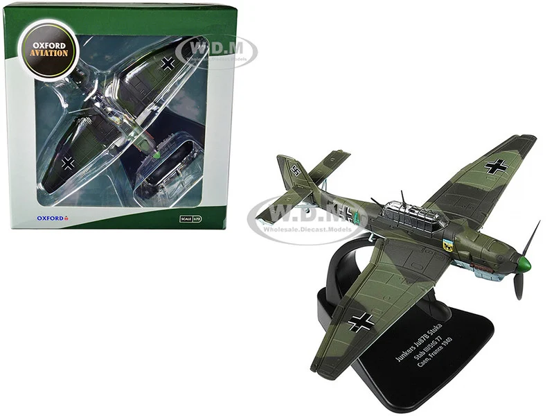 Junkers Ju 87B "Stuka Stab" Dive Bomber Plane III/StG 77 Caen, France (1940) "Oxford Aviation" Series 1/72 Diecast Model Airplane by Oxford Diecast - Military Models