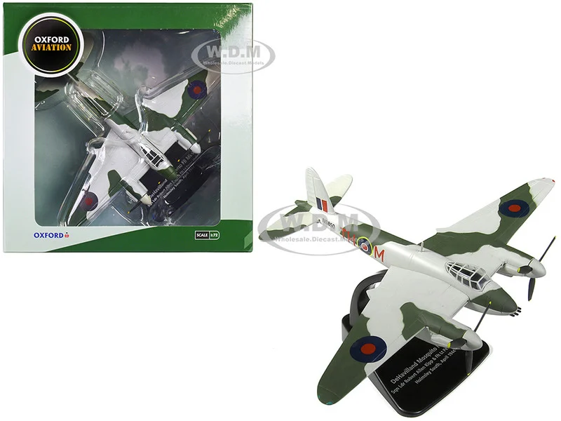 DeHavilland Mosquito FB MKVI Combat Aircraft "Sqd. Ldr. Robert Allen Kip and Flt. Lt. Peter Huletsky, Holmsley South" (1944) Royal Air Force "Oxford Aviation" Series 1/72 Diecast Model Airplane by Oxford Diecast - Military Models