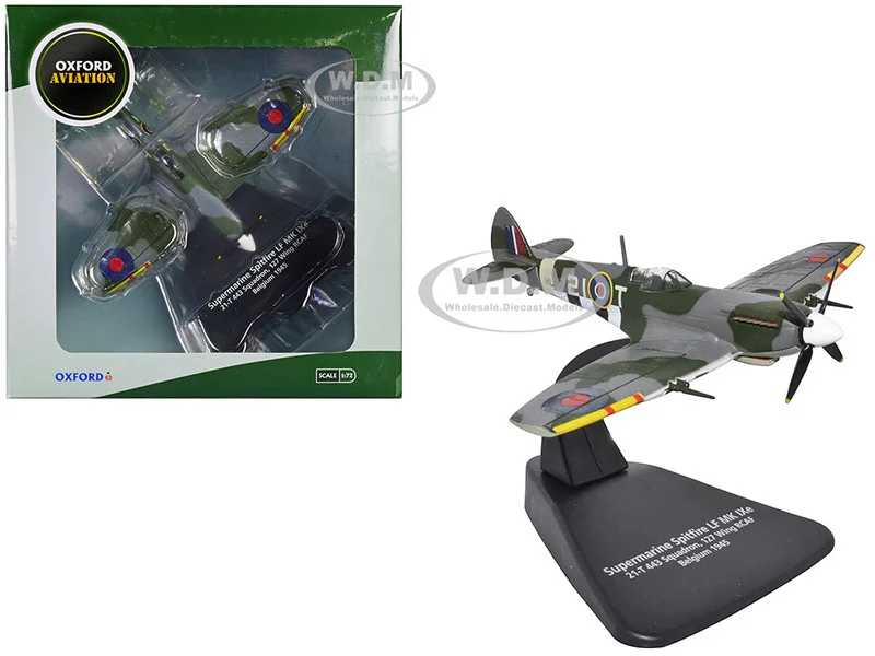 Supermarine Spitfire Mk IXE Fighter Aircraft "21-T 443 Squadron, 127 Wing, Belgium" (1945) Royal Canadian Air Force "Oxford Aviation" Series 1/72 Diecast Model Airplane by Oxford Diecast