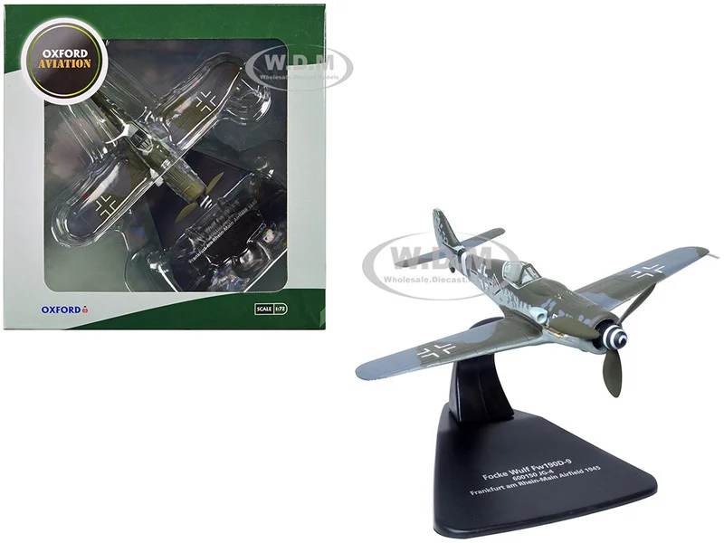 Focke-Wulf Fw190D-9 Fighter Aircraft "600150 JG-4, Frankfurt Rhine-Main Airfield" (1945) German Luftwaffe "Oxford Aviation" 1/72 Diecast Model Airplane by Oxford Diecast