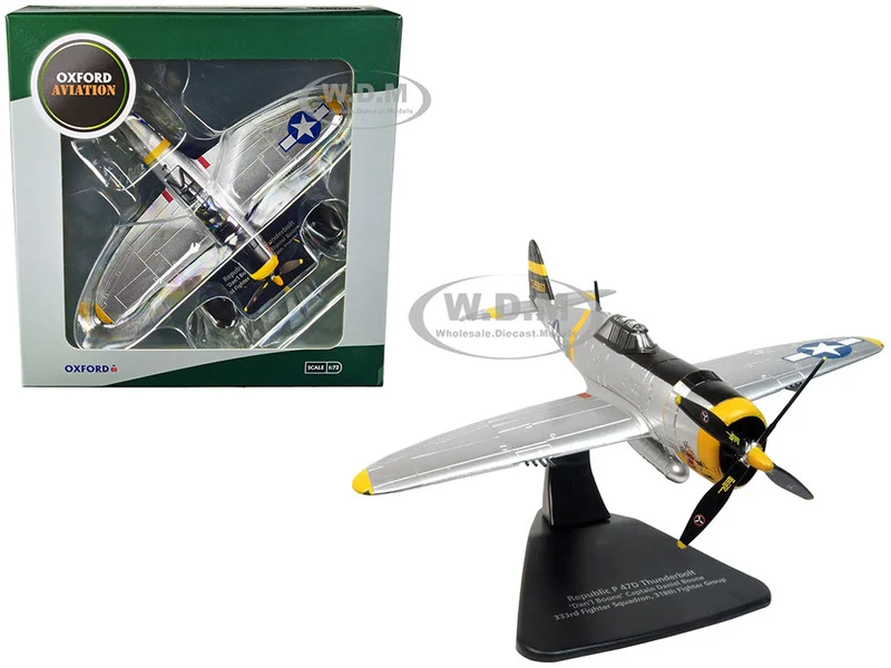 Republic P-47D Thunderbolt Fighter Plane USAAF "Captain Daniel Boone 333rd Fighter Squadron, 318th Fighter Group" "Oxford Aviation" Series 1/72 Diecast Model Airplane by Oxford Diecast