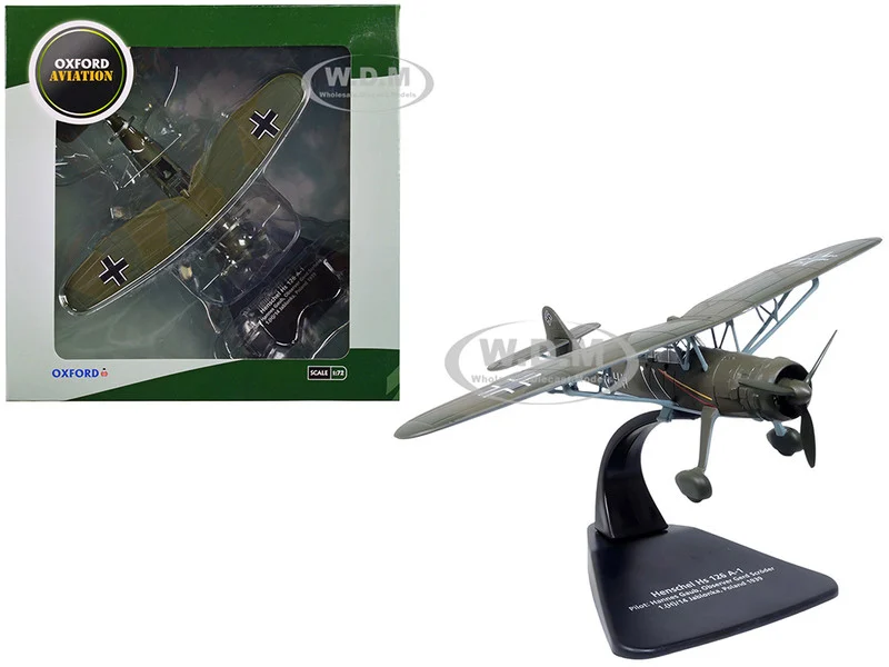 Henschel Hs 126 A-1 Reconnaissance Aircraft "Hannes Gaub, Gerd Scroder, 1.(H)/14, Invasion of Poland" (1939) German Luftwaffe "Oxford Aviation" Series 1/72 Diecast Model Airplane by Oxford Diecast