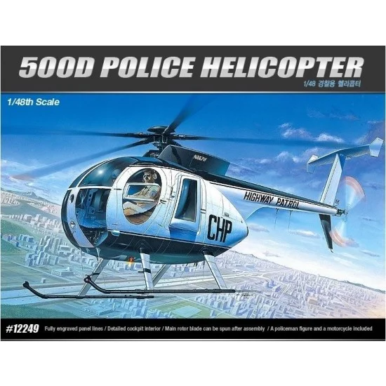 Academy 12249 1/48 Hughes 500D Police Helicopter - Model Planes
