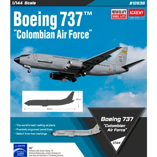 Academy 12639 1/144 Boeing 737 Colombian Air Force - Model Planes