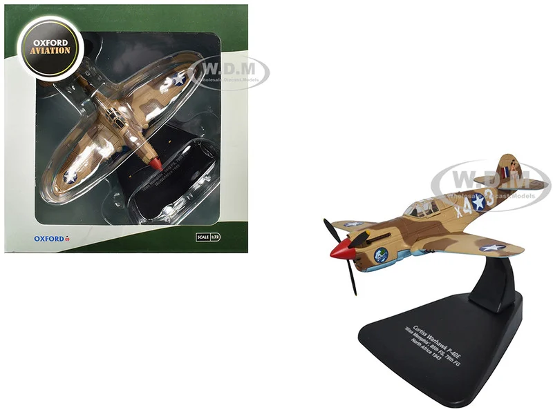 Curtiss Warhawk P-40E Fighter Aircraft "Miss Memphis, 85th Fighter Squadron, 79th Fighter Group, North Africa" (1943) United States Army Air Forces "Oxford Aviation" Series 1/72 Diecast Model Airplane by Oxford Diecast