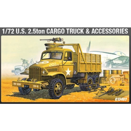 Academy 13402 1/72 WWII US 2.5 Ton 6x6 Cargo Truck & Accessories (Ground Vehicle Set-2)