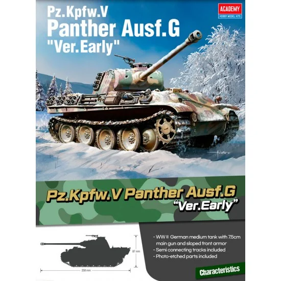 Academy 13529 1/35 PzKpfw.V Panther Ausf.G Ver.Early - Military Vehicles & Tanks