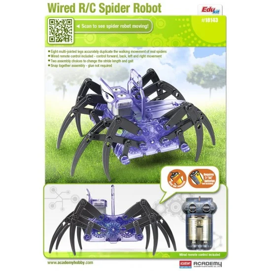 Academy 18143 Wired R/C Spider Robot [Edu Kit] - Sci-fi & Educational Toys