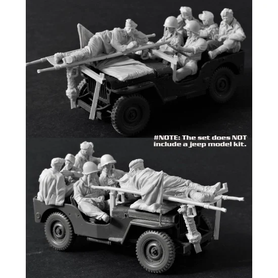 AC Models 35040 1/35 US Medics Jeep with German POWs in Italy (6 figures & accessories) - Model Figures