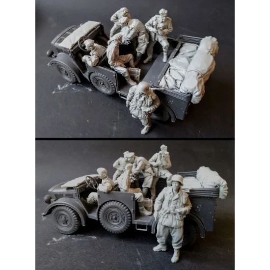 AC Models 35067 1/35 German Car Staff set (6 figures w/accessory) - Model Figures