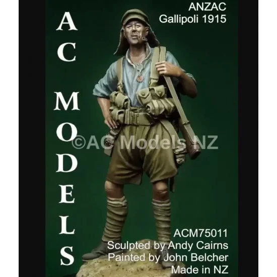 AC Models 75011 1/24 (75mm) WWI ANZAC at Gallipoli 1915 with Pipe (1 Resin Figure) - Model Figures
