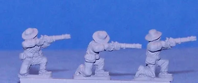 PIG020098 - CONFEDERATES IN HAT, KNEELING, FIRING.