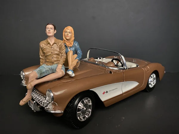 Seated Couple Release III, 2 piece Figurine Set for 1/18 Scale Models by American Diorama - Accessories