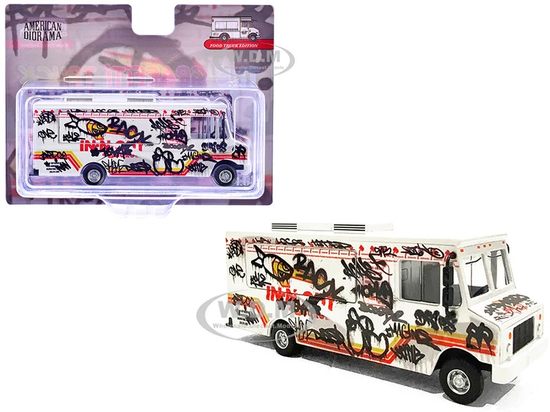 Food Truck "The Graffiti Truck" White with Graphics 1/64 Diecast Model by American Diorama - Other