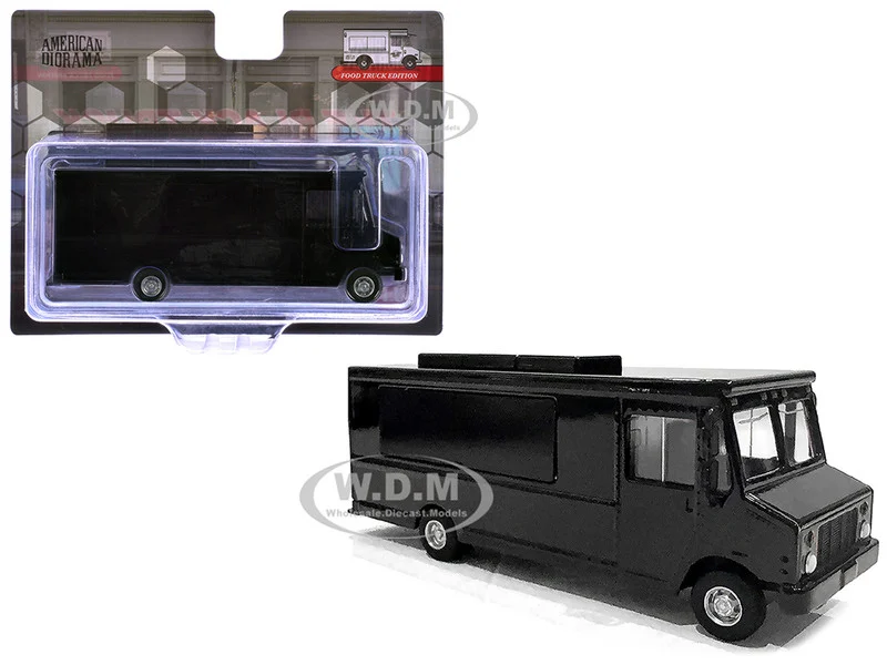 Food Truck Plain Black 1/64 Diecast Model by American Diorama - Other