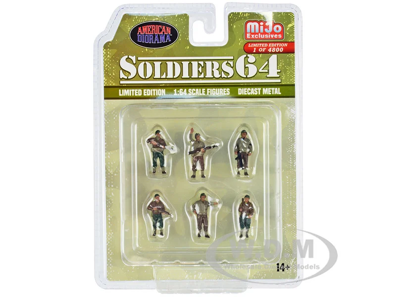 "Soldiers 64" 6 piece Diecast Set Military Figures Limited Edition to 4800 pieces Worldwide for 1/64 Scale Models by American Diorama - Accessories