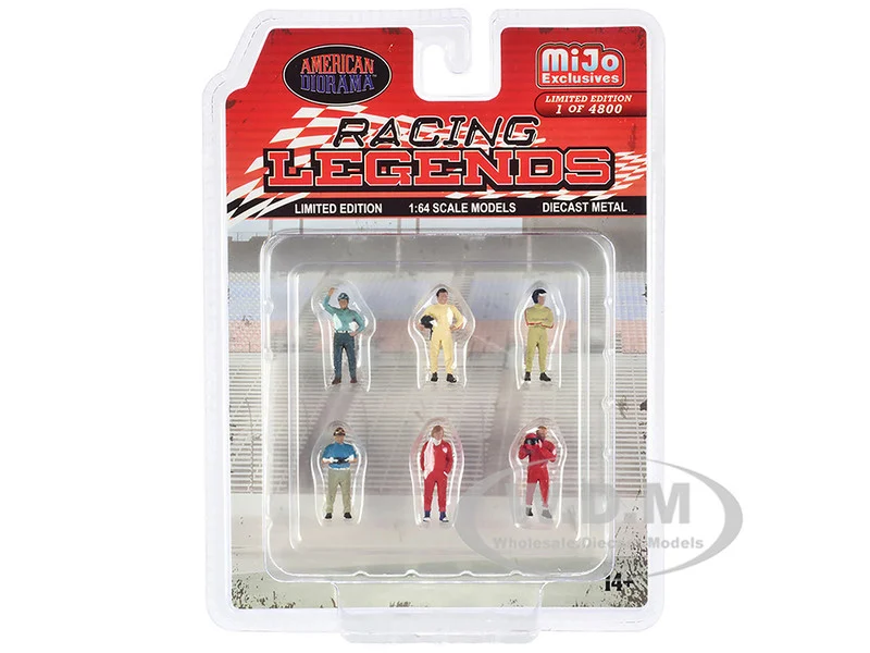 "Racing Legends" 6 piece Diecast Set (6 Driver Figures) Limited Edition to 4800 pieces Worldwide 1/64 Scale Models by American Diorama - Accessories