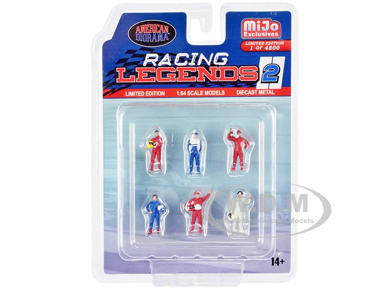 "Racing Legends 2" 6 piece Diecast Set (6 Driver Figures) Limited Edition to 4800 pieces Worldwide 1/64 Scale Models by American Diorama - Accessories