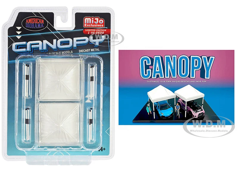 Canopy 2 Piece Set White Limited Edition to 3600 pieces Worldwide 1/64 Scale Models by American Diorama - Accessories