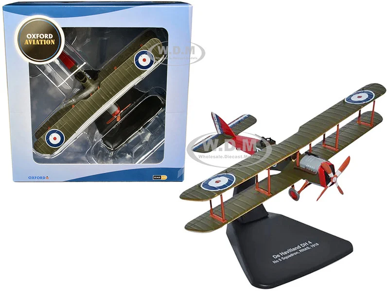De Havilland DH4 Bomber Plane "5 Squadron Royal Naval Air Service" (1918) "Oxford Aviation" Series 1/72 Diecast Model Airplane by Oxford Diecast - Military Models