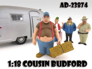 Cousin Budford "Trailer Park" Figure For 1:18 Scale Diecast Model Cars by American Diorama - Accessories