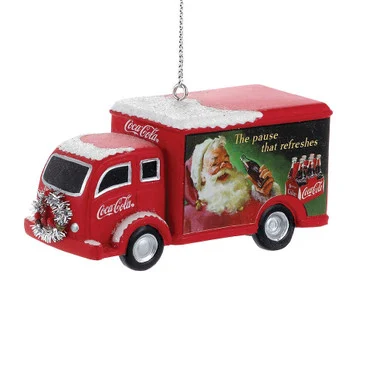 Coca-Cola® Truck With Silver Wreath Ornament CC1111