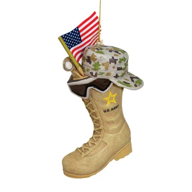 U.S. Army® Boot With U.S.A. Flag and Icons Ornament AM2163 - Kurt S. Adler
