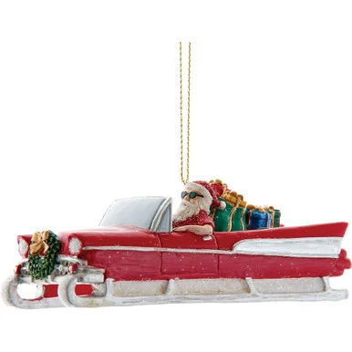 Old Guys Rule Fin Car Sleigh Santa Ornament Kurt Adler (E1132) - Kurt S. Adler