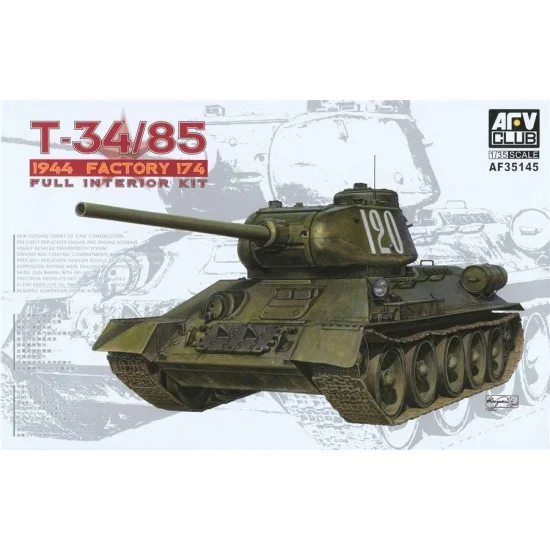 AFV Club AF35145 1/35 WWII Russian T-34/85 Mod 1944/45 Factory 174 with Full Interior