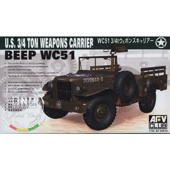 AFV Club AF35S15 1/35 US Beep WC51 3/4t Weapons Carrier - Military Vehicles & Tanks