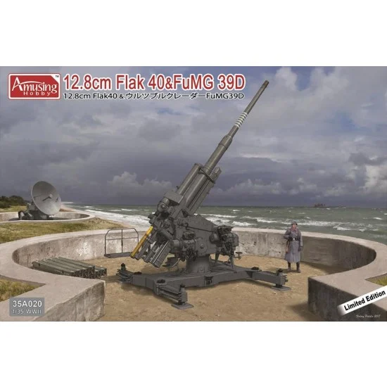 Amusing Hobby 35A020 1/35 WWII 12.8cm Flak 40 & FuMG 39D (Limited Edition) - Military Vehicles & Tanks