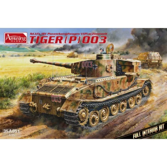 Amusing Hobby 35A051 1/35 Tiger P 003 SdKfz.181 Panzerkampfwagen VI (P) Full Interior Kit w/Zimmerit - Military Vehicles & Tanks