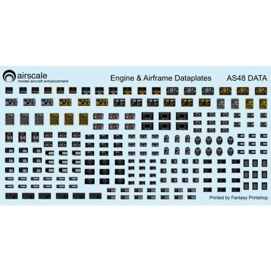 Airscale AS48DATA Decals for 1/48 Allied & German Metallic Placards - Model Planes