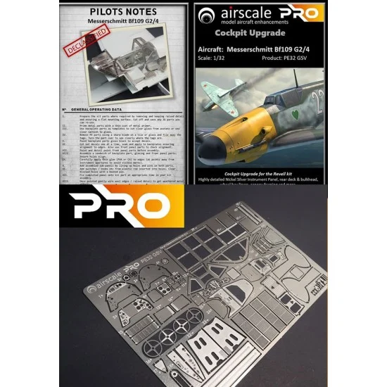 Airscale PE32GSV 1/32 Messerschmitt Bf109 G2/4 Cockpit Upgrade (Pro) for Revell kits - Model Planes