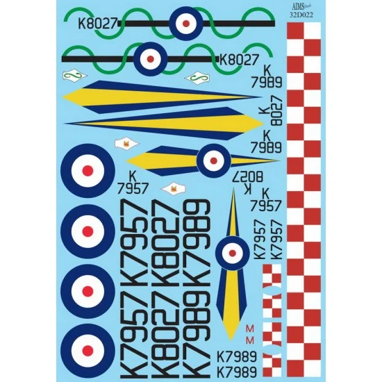 AIMS 32D022 1/32 Gloster Gladiator Mk I Decals - Model Planes