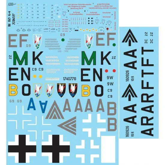 AIMS 32D037 1/32 Messerschmitt Bf-110G-4 Decal
