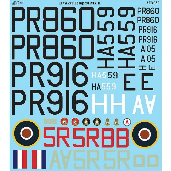 AIMS 32D039 1/32 Hawker Tempest Mk.II/F2 Decal - Model Planes