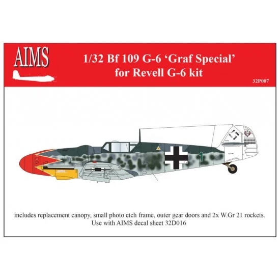 AIMS 32P007 1/32 Messerschmitt Bf-109G-6 Graf Special Detail set for Revell kits