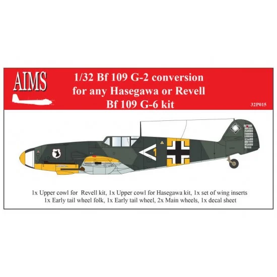AIMS 32P015 1/32 Messerschmitt Bf-109G-2 Conversion Set for Hasegawa/Revell G-6 kits