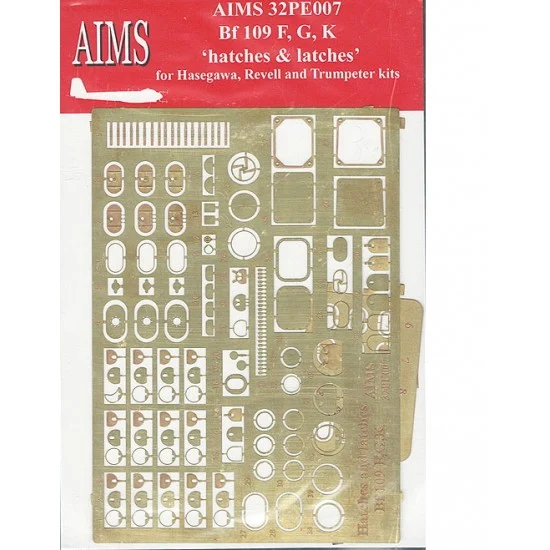 AIMS 32PE007 1/32 Messerschmitt Bf-109G-6/G-10 Hatches Detail Set for Revell kits