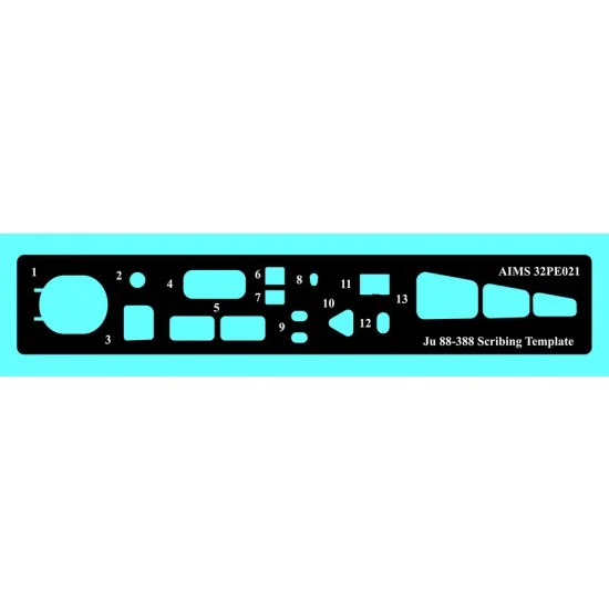 AIMS 32PE021 1/32 Junkers Ju-88/Ju-188/Ju-388' Panel Scribing Template for Revell kits