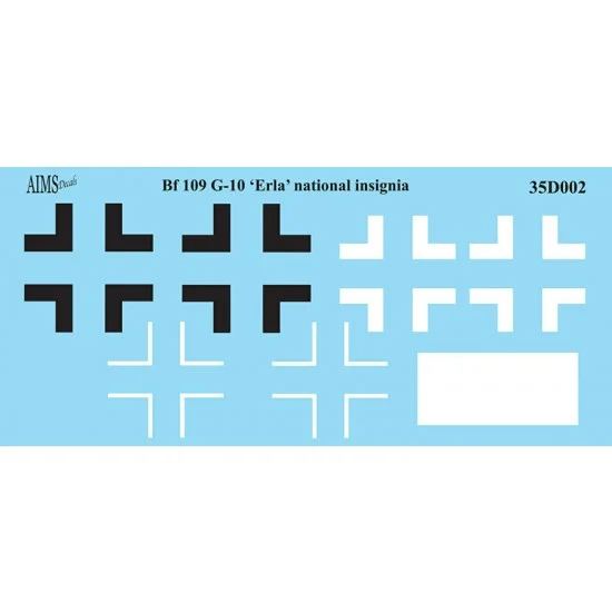 AIMS 35D002 1/35 Messerschmitt Bf-109G-10 Erla National Insignias Decal