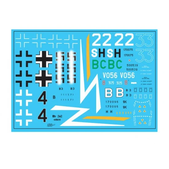 AIMS 48D011 1/48 Messerschmitt Me-262A-1/B-2 Collection Decals