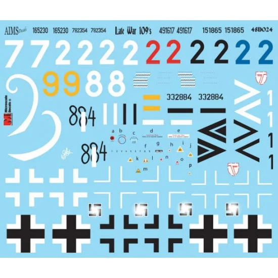 AIMS 48D024 1/48 Late war Messerschmitt Bf-109s Decals