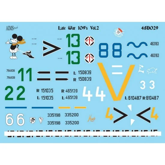 AIMS 48D029 Decals for 1/48 Late War Messerschmitt Bf 109's Pt 2 - Model Planes