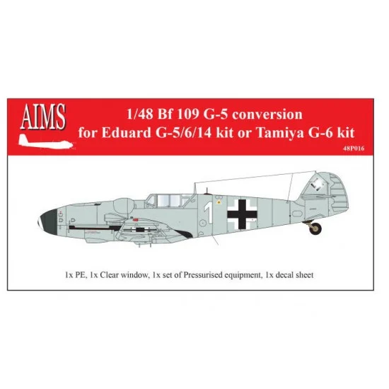 AIMS 48P016 1/48 Mes Bf-109G-5 Conversion Set for Eduard G-5/6/14/Tamiya G-6 kits