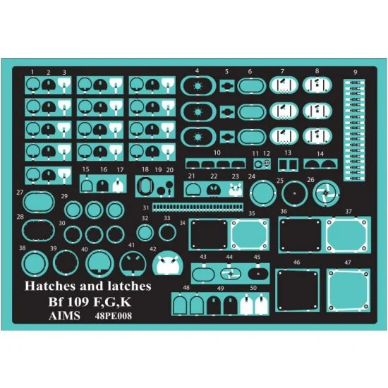 AIMS 48PE008 1/48 Messerschmitt Bf-109 Hatch Detail Set for Eduard kits
